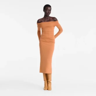 Amber – dlouhé šaty z krepového úpletu
