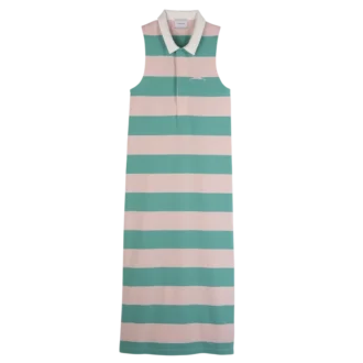 Ballerina/Mint – Pruhované jerseyové polo šaty