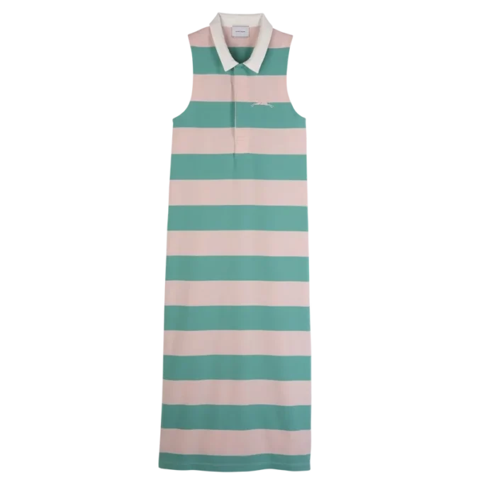 Ballerina/Mint – Pruhované jerseyové polo šaty Ballerina/Mint – Pruhované jerseyové polo šaty