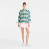 Ballerina/Mint – Pruhované polo tričko z úpletu Ballerina/Mint – Pruhované polo tričko z úpletu