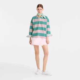 Ballerina/Mint – Pruhované polo tričko z úpletu