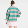 Ballerina/Mint – Pruhované polo tričko z úpletu Ballerina/Mint – Pruhované polo tričko z úpletu