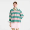 Ballerina/Mint – Pruhované polo tričko z úpletu Ballerina/Mint – Pruhované polo tričko z úpletu