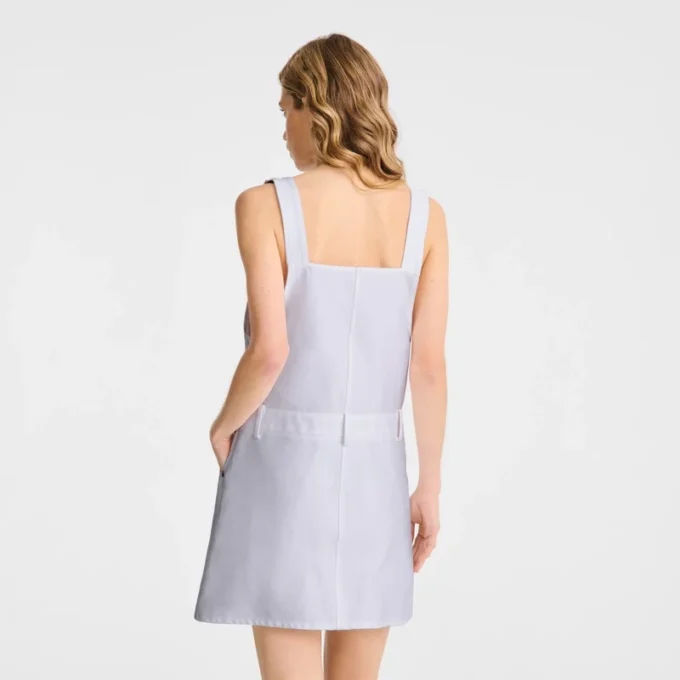 Bílé – Vyšívané gabardénové šaty Bílé – Vyšívané gabardénové šaty