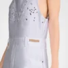 Bílé – Vyšívané gabardénové šaty Bílé – Vyšívané gabardénové šaty