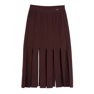 Burgundská barva – pletená midi sukně