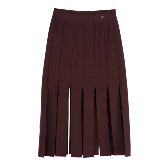 Burgundská barva – pletená midi sukně Burgundská barva – pletená midi sukně