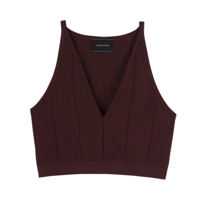 Burgundská barva – pletený top Burgundská barva – pletený top