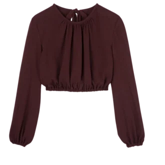 Burgundská – Top z krepového úpletu