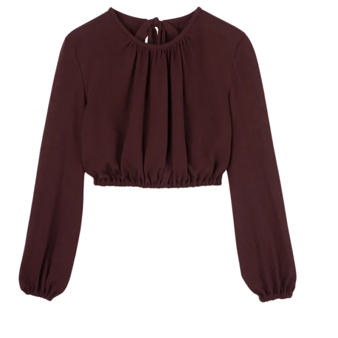 Burgundská – Top z krepového úpletu Burgundská – Top z krepového úpletu