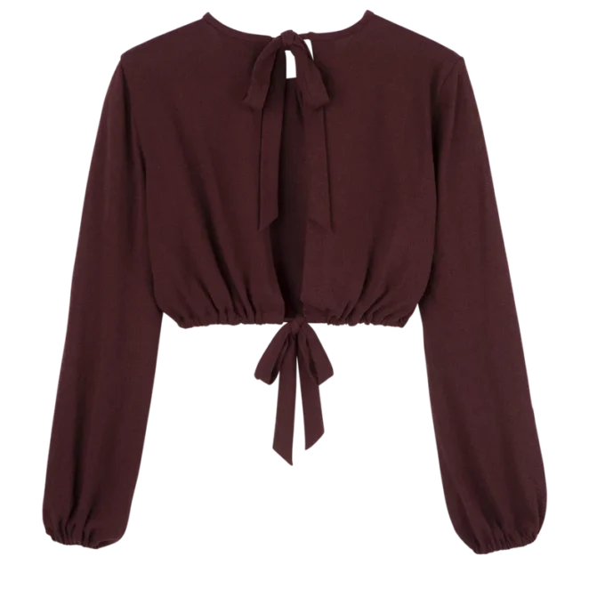 Burgundská – Top z krepového úpletu Burgundská – Top z krepového úpletu