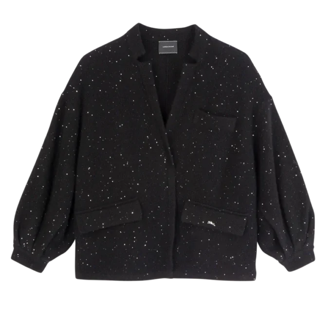 Černá – pletená kimono bunda Černá – pletená kimono bunda