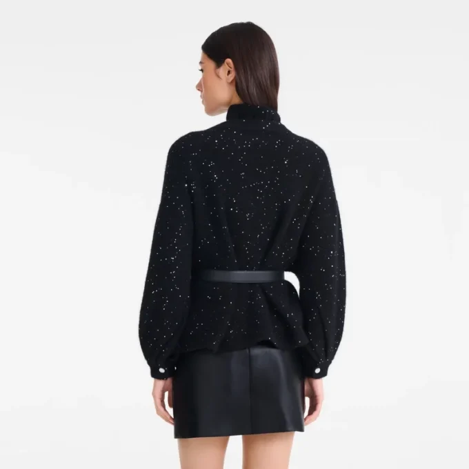 Černá – pletená kimono bunda Černá – pletená kimono bunda
