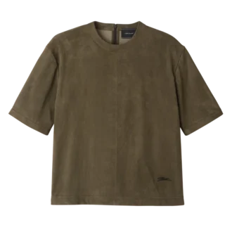 Khaki – Kožený krátký top