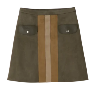 Khaki – kožená sukně