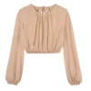 Krémová – krepový jersey Top