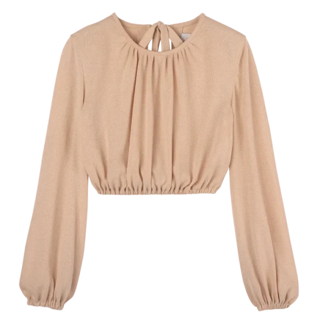 Krémová – krepový jersey Top