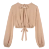 Krémová – krepový jersey Top