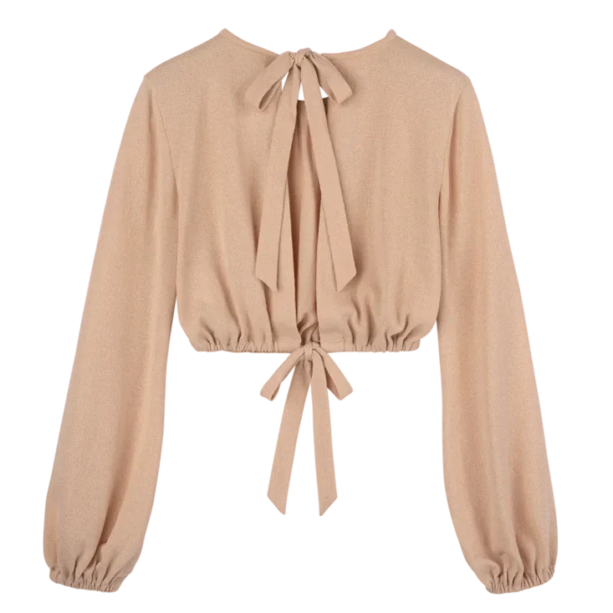 Krémová – krepový jersey Top