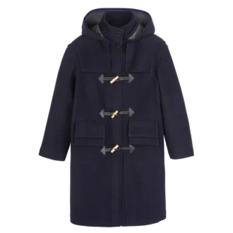 Navy – Dvoustranný vlněný kabát Duffle Coat