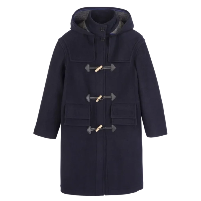 Navy – Dvoustranný vlněný kabát Duffle Coat Navy – Dvoustranný vlněný kabát Duffle Coat