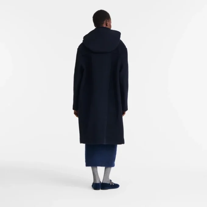 Navy – Dvoustranný vlněný kabát Duffle Coat Navy – Dvoustranný vlněný kabát Duffle Coat