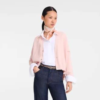 Petal Pink – kašmírový letní šál s vlnitým vzorem