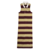 Pistáciová/bordó – pruhované jerseyové polo šaty Pistáciová/bordó – pruhované jerseyové polo šaty