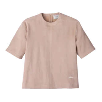 Růžová – Kožený krátký top