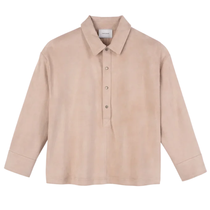Růžové kožené polo tričko Růžové kožené polo tričko